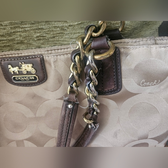 Coach Beige/Brown Fabric Madison Op Art Tote. Y2k - Picture 2 of 12